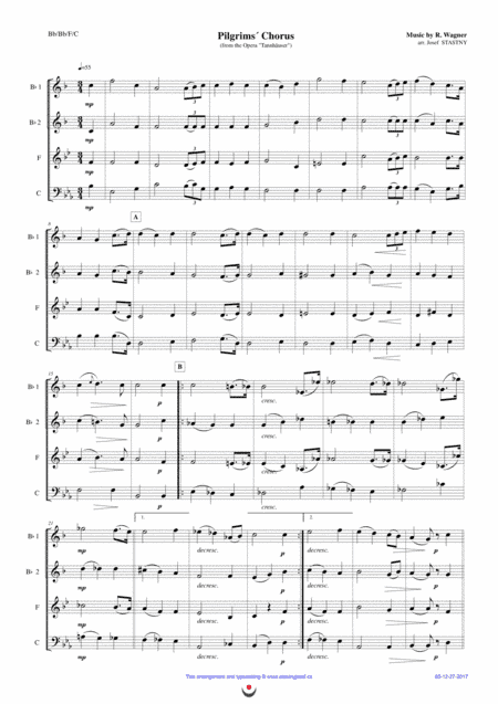 Pilgrims´ Chorus (arr. Josef STASTNY)