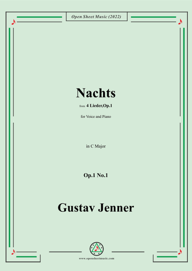 Jenner-Nachts,in C Major,Op.1 No.1 (arr. OSM Press)