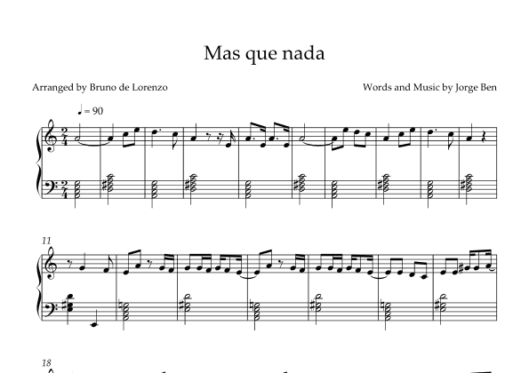 Mas Que Nada (arr. Bruno de Lorenzo)