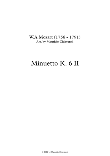Minuetto K. 6 II (arr. Maurizio Chiavaroli)