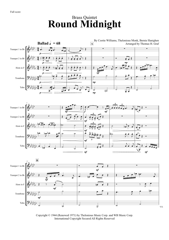'round Midnight (arr. Thomas Graf)