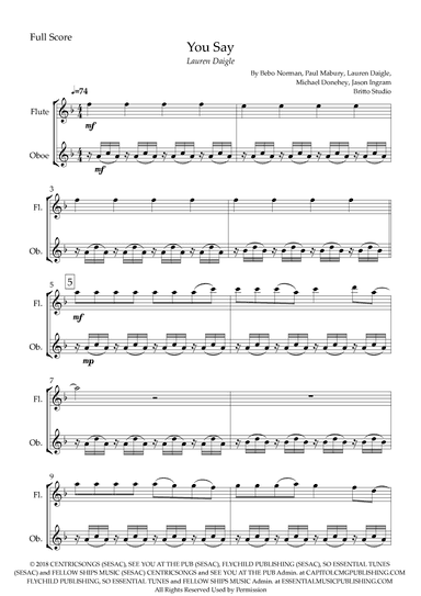 You Say (arr. Fabio Britto)