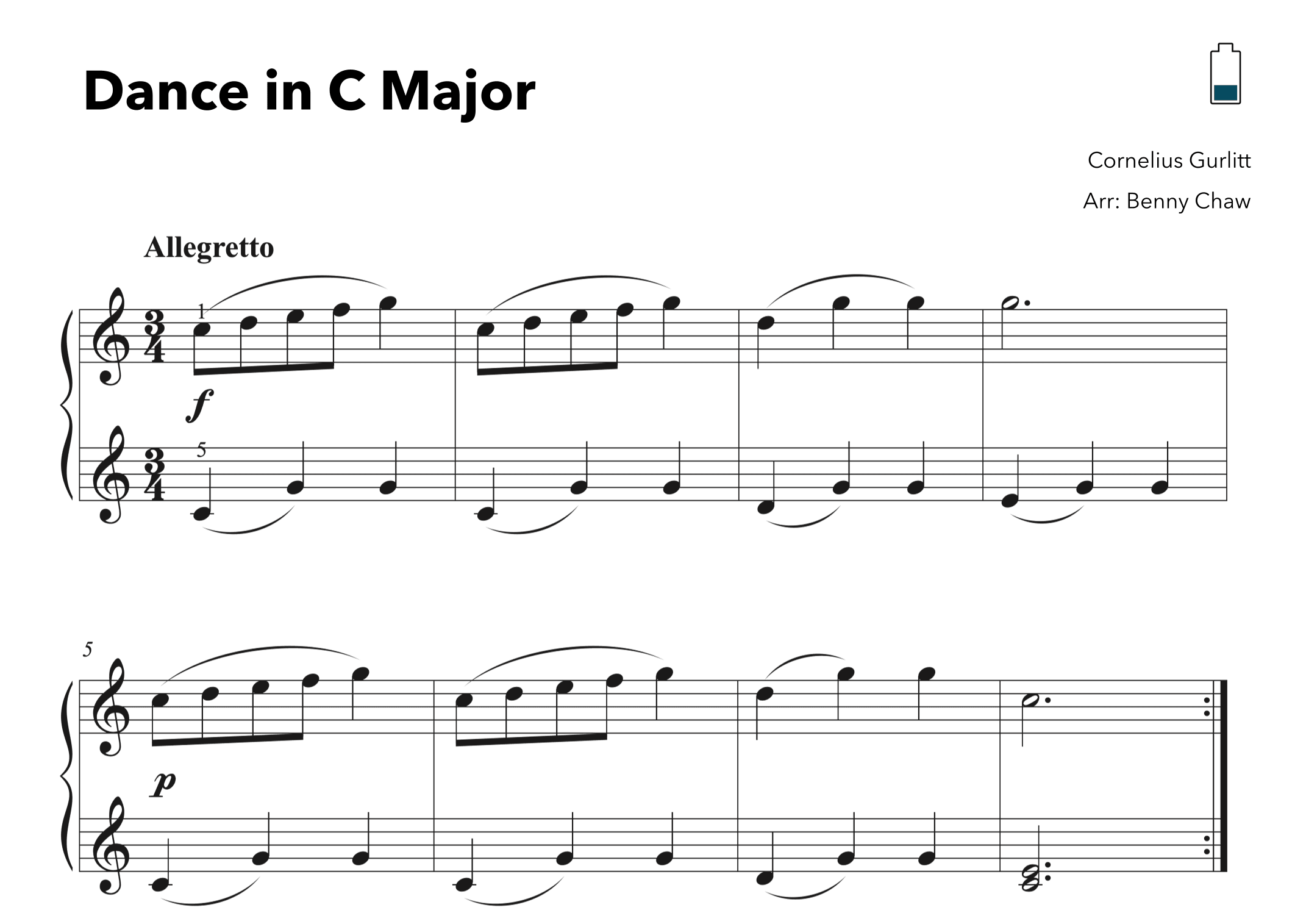 Dance in C Major (arr. Benny Chaw)
