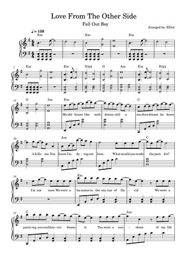 Love From The Other Side (arr. Elliot)