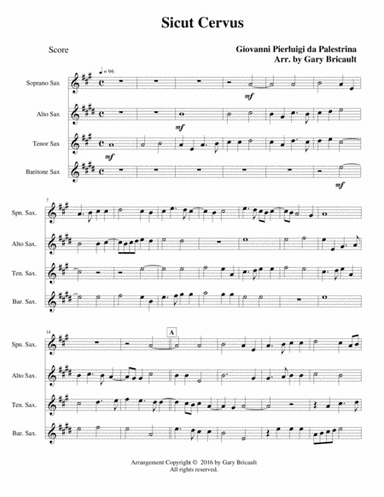 Sicut Cervus (arr. Gary Bricault)