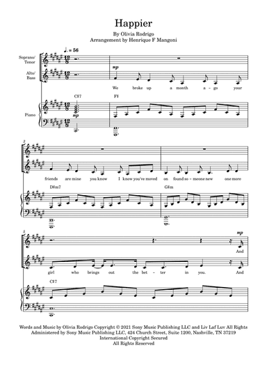 Happier (arr. Henrique F Mangoni)