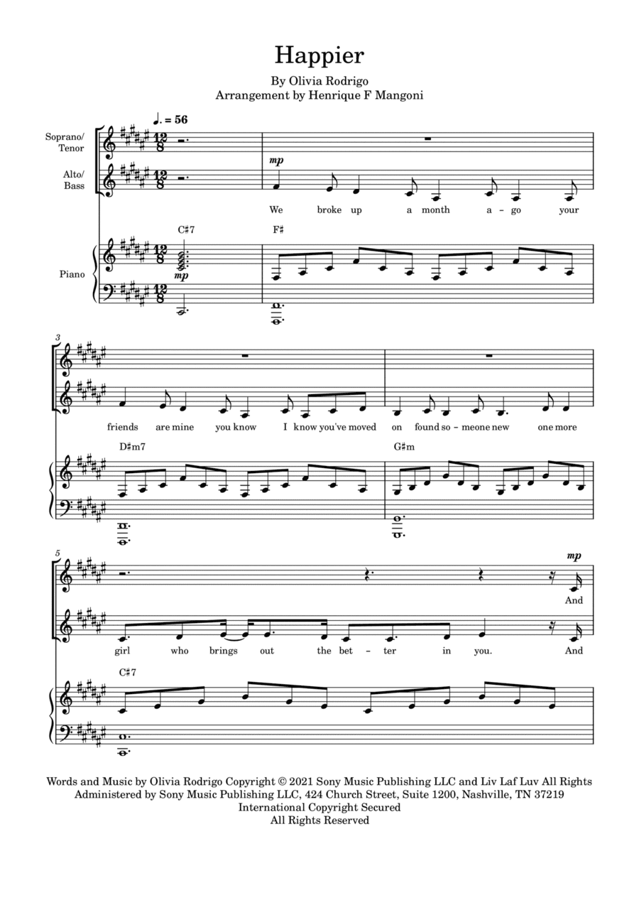 Happier (arr. Henrique F Mangoni)