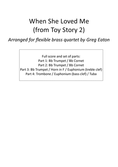 When She Loved Me (arr. Greg Eaton)