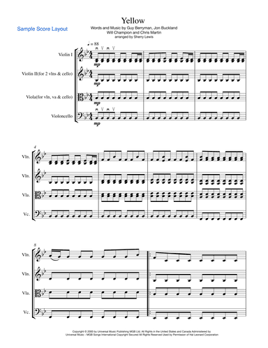 Yellow (arr. Sherry Lewis)