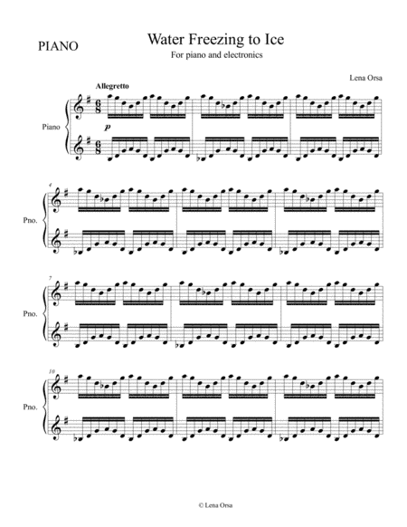 Water Freezing to Ice for piano and electronics