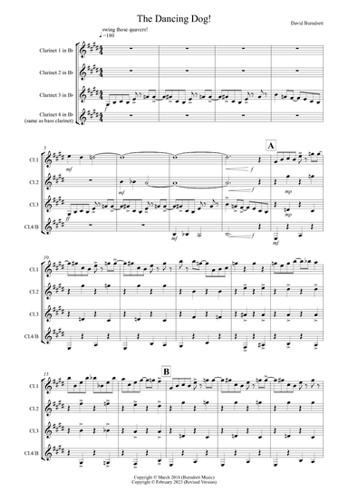 The Dancing Dog! for Clarinet Quartet