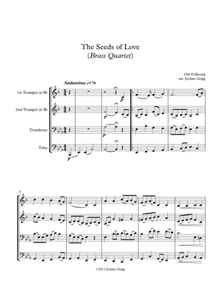The Seeds of Love (Brass Quartet) (arr. Jordan Grigg)