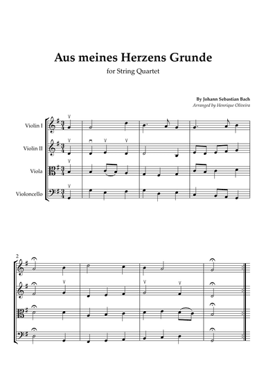 Bach's Choral - "Aus meines Herzens Grunde" (String Quartet) (arr. Henrique Oliveira)