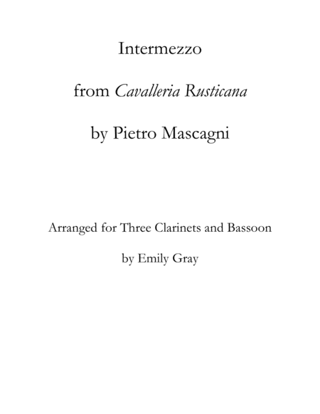 Intermezzo from "Cavalleria Rusticana" (arr. Emily Gray)