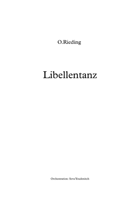 O.Rieding "Libellentanz" for Violin and String Orchestra (arr. Seva Youdenitch)