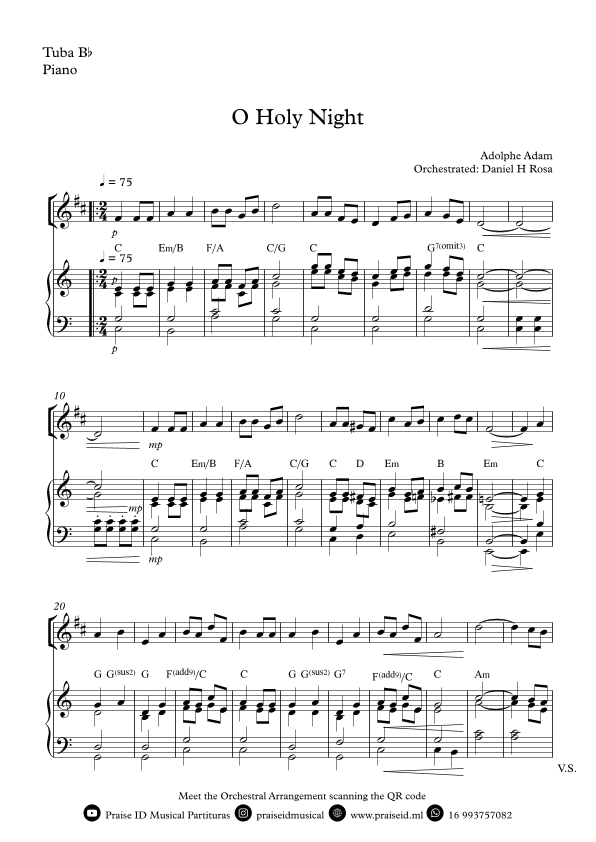 O Holy NIght - Christmas Carol - Bb Tuba and Piano (arr. Daniel H Rosa)