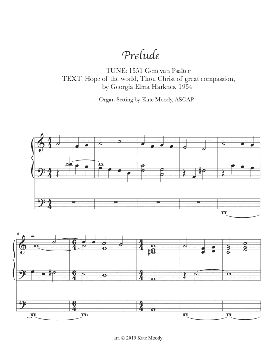 Hope of the World - Donne secours (arr. Kate Moody)