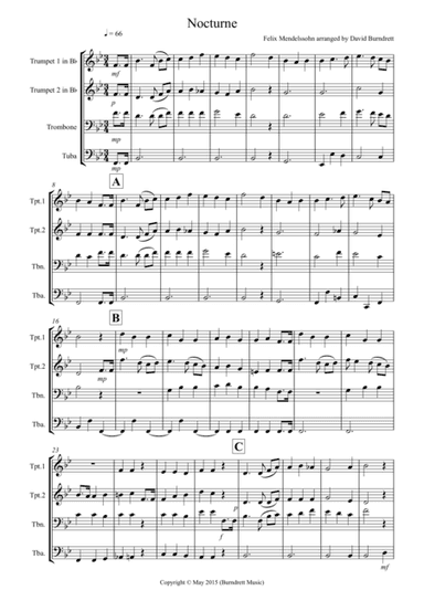 Nocturne (from A Midsummer Night's Dream for Brass Quartet (arr. David Burndrett)