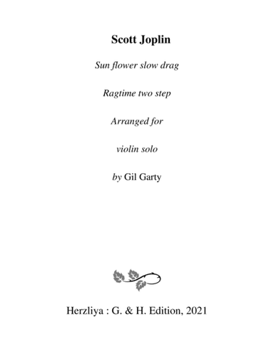 Sun flower slow drag (arrangement for violin solo) (arr. Gil Garty)