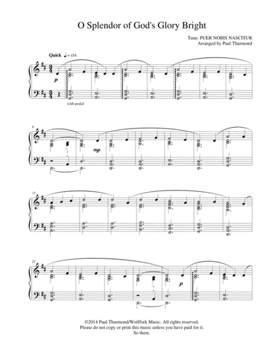 O Splendor of God's Glory Bright (arr. Paul Thurmond)