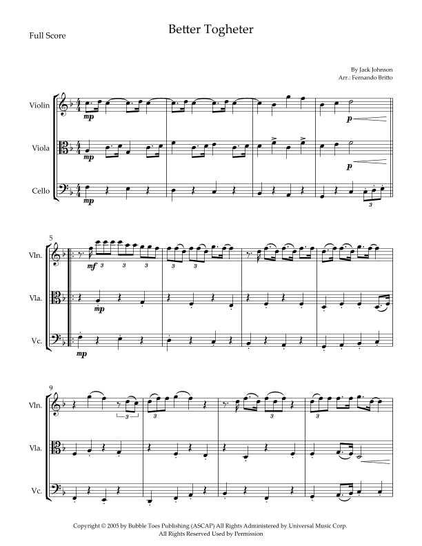 Better Together (arr. Fernando Britto)