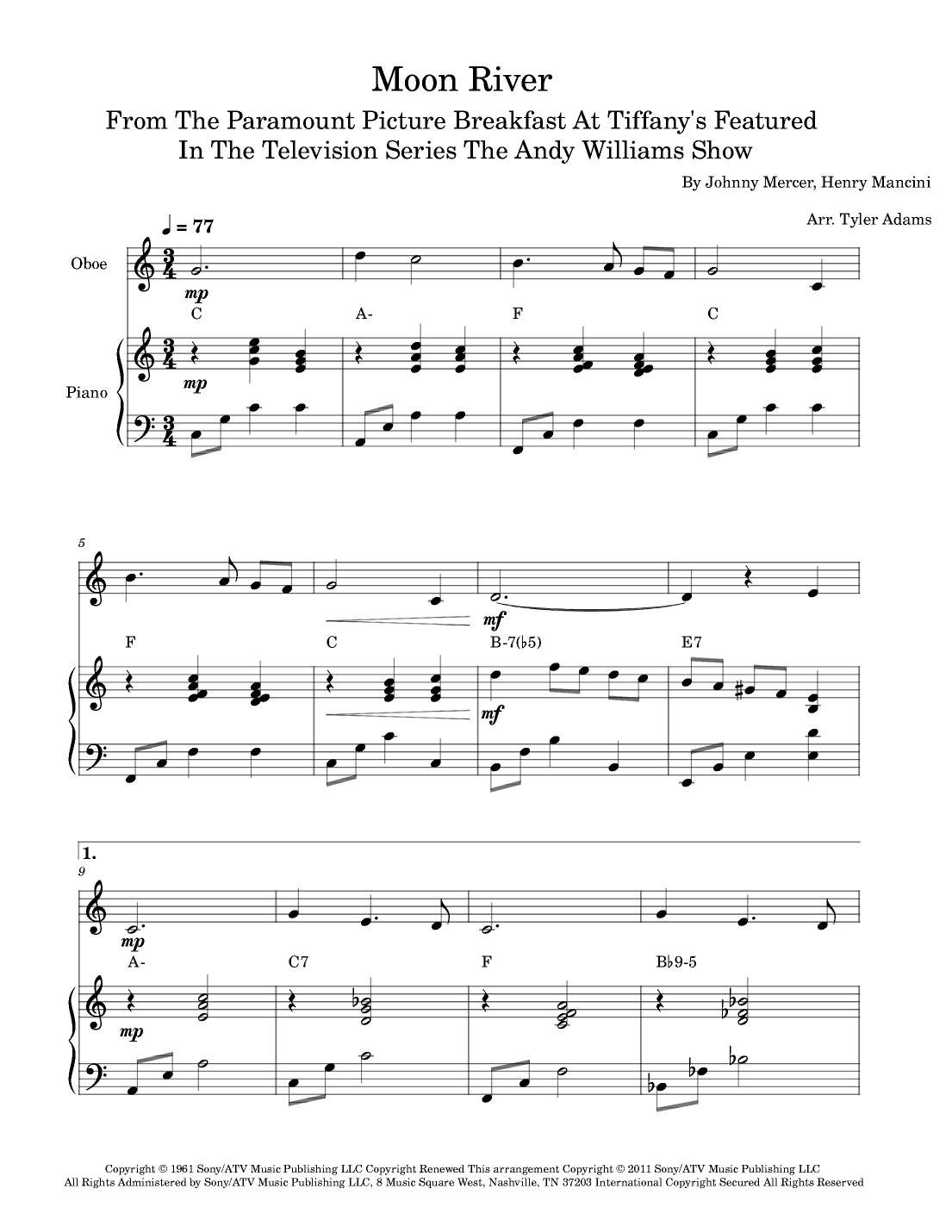 Moon River (arr. Tyler Adams)