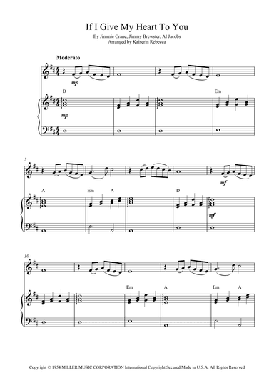 If I Give My Heart To You (arr. Kaiserin Rebecca)