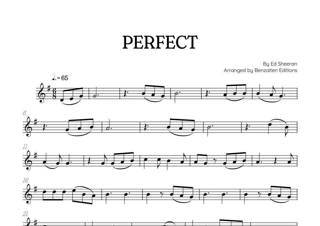 Perfect (arr. Benzaiten Editions)
