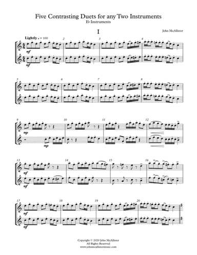 5 Duets For Any Two Band Instruments (Eb Treble Transposition)