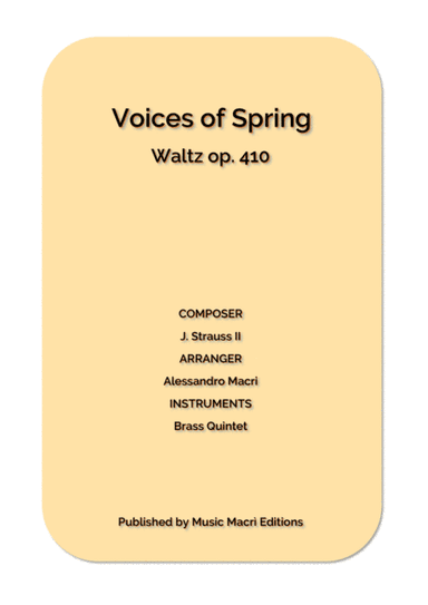 Voices of Spring Waltz op. 410 by J. Strauss II (arr. Alessandro Macrì)