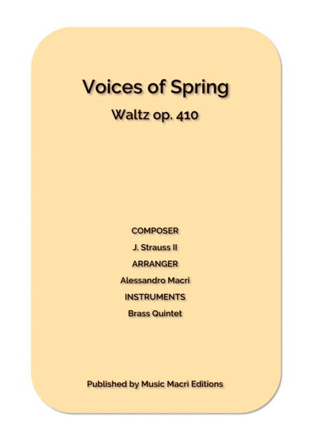Voices of Spring Waltz op. 410 by J. Strauss II (arr. Alessandro Macrì)