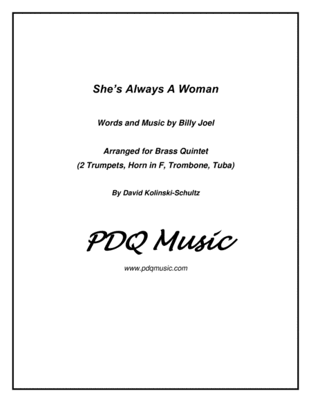 She's Always A Woman (arr. David Kolinski-Schultz)