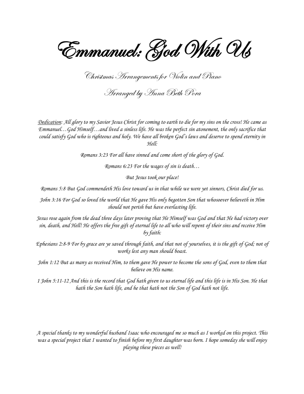 Emmanuel: God With Us (arr. Anna Beth Pora)