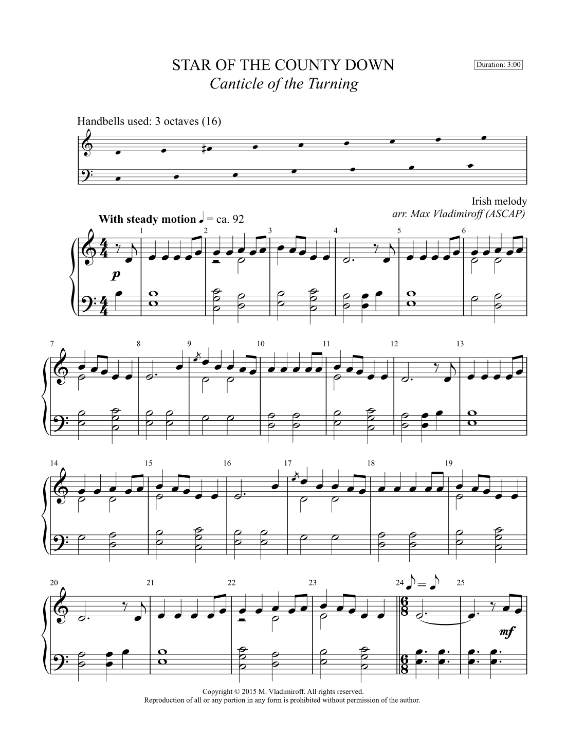STAR OF THE COUNTY DOWN (arr. Max Vladimiroff)