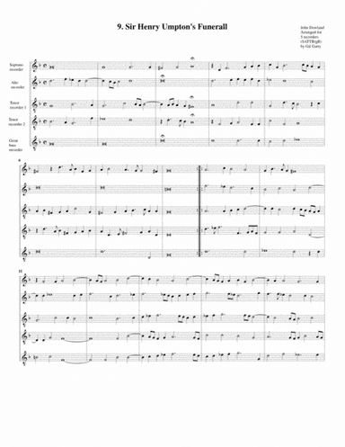 Sir Henry Umpton's Funerall (9, 1604) (arrangement for 5 recorders) (arr. Gil Garty)