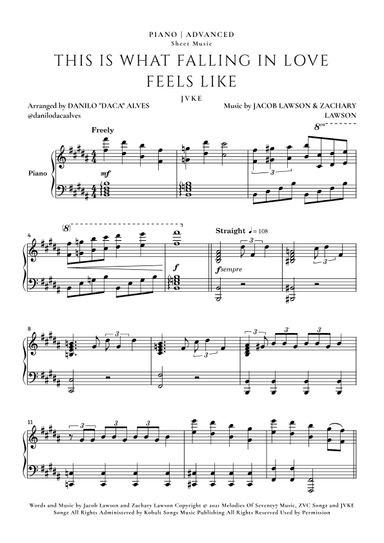 This Is What Falling In Love Feels Like (arr. Danilo "Daca" Alves)