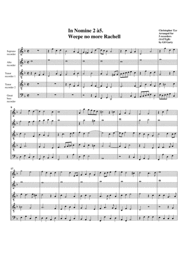 In Nomine no.2 a5 (arrangement for 5 recorders) (arr. Gil Garty)
