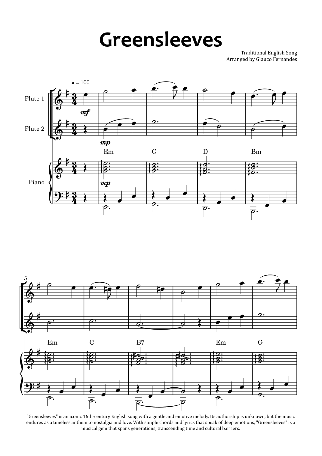 Greensleeves (arr. Glauco Fernandes)