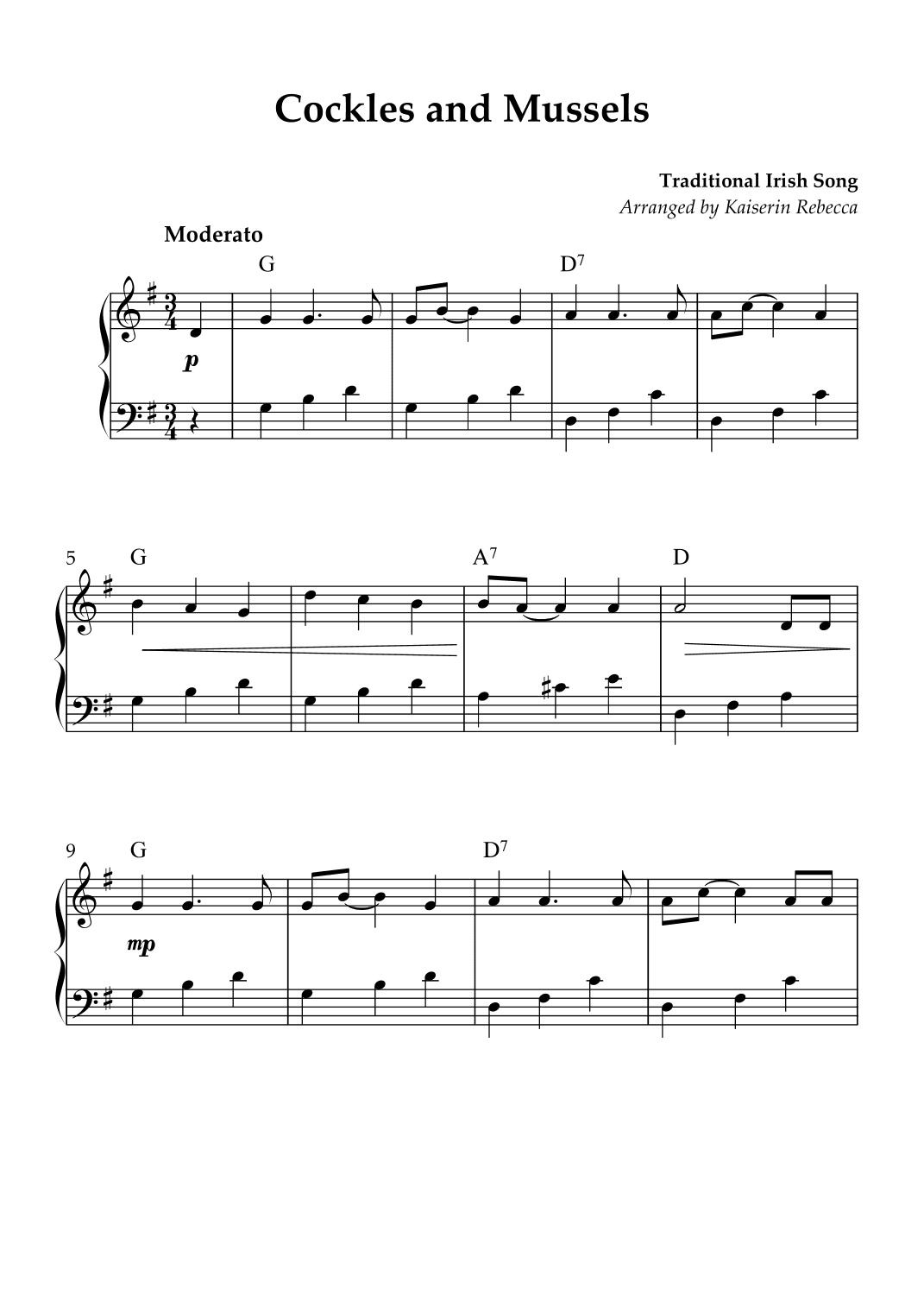 Cockles and Mussels (arr. Kaiserin Rebecca)