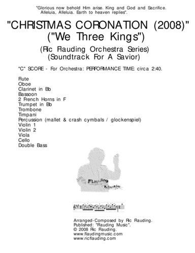 We Three Kings (Christmas Coronation) (Orchestra) (arr. Ric Flauding)