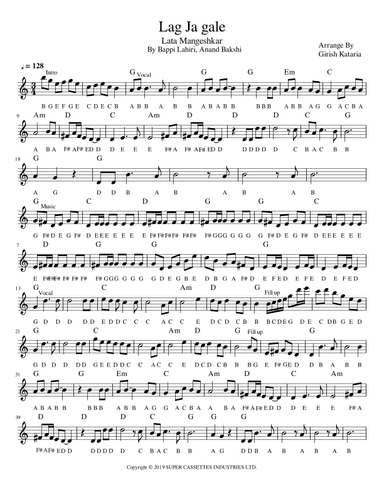 Lag Ja Gale (arr. Girish Kataria)