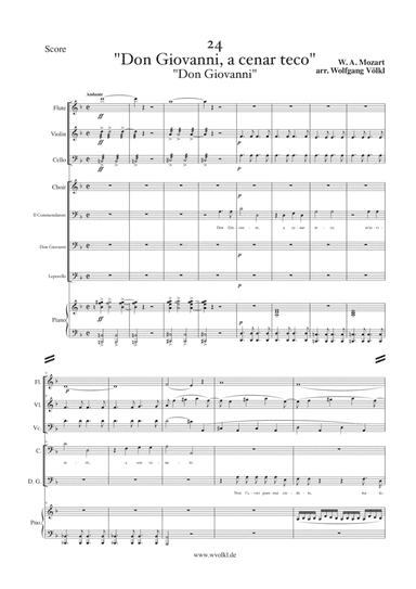"Don Giovanni, a cenar teco" (Mozart) - arr. for flute, violin, cello, piano and vocals (Baritone, B (arr. Wolfgang Völkl)