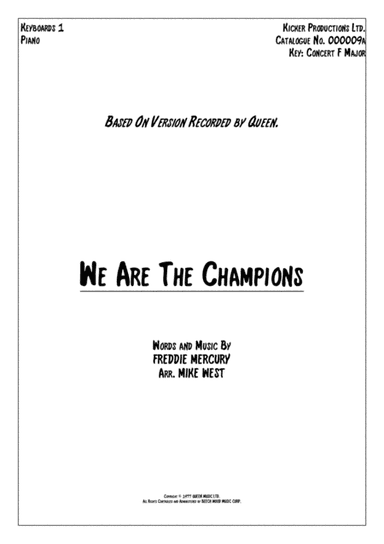 We Are The Champions (arr. Mike West)