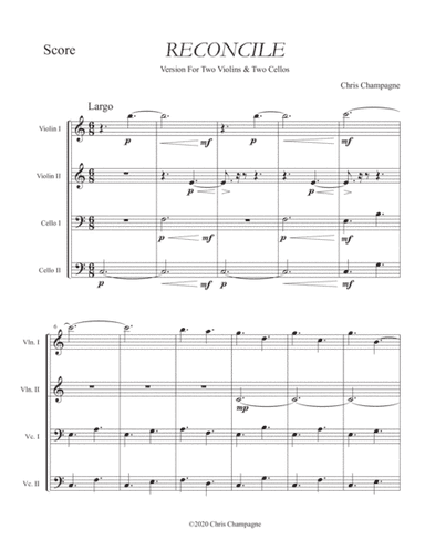 Reconcile (Version for Two Violins & Two Cello)