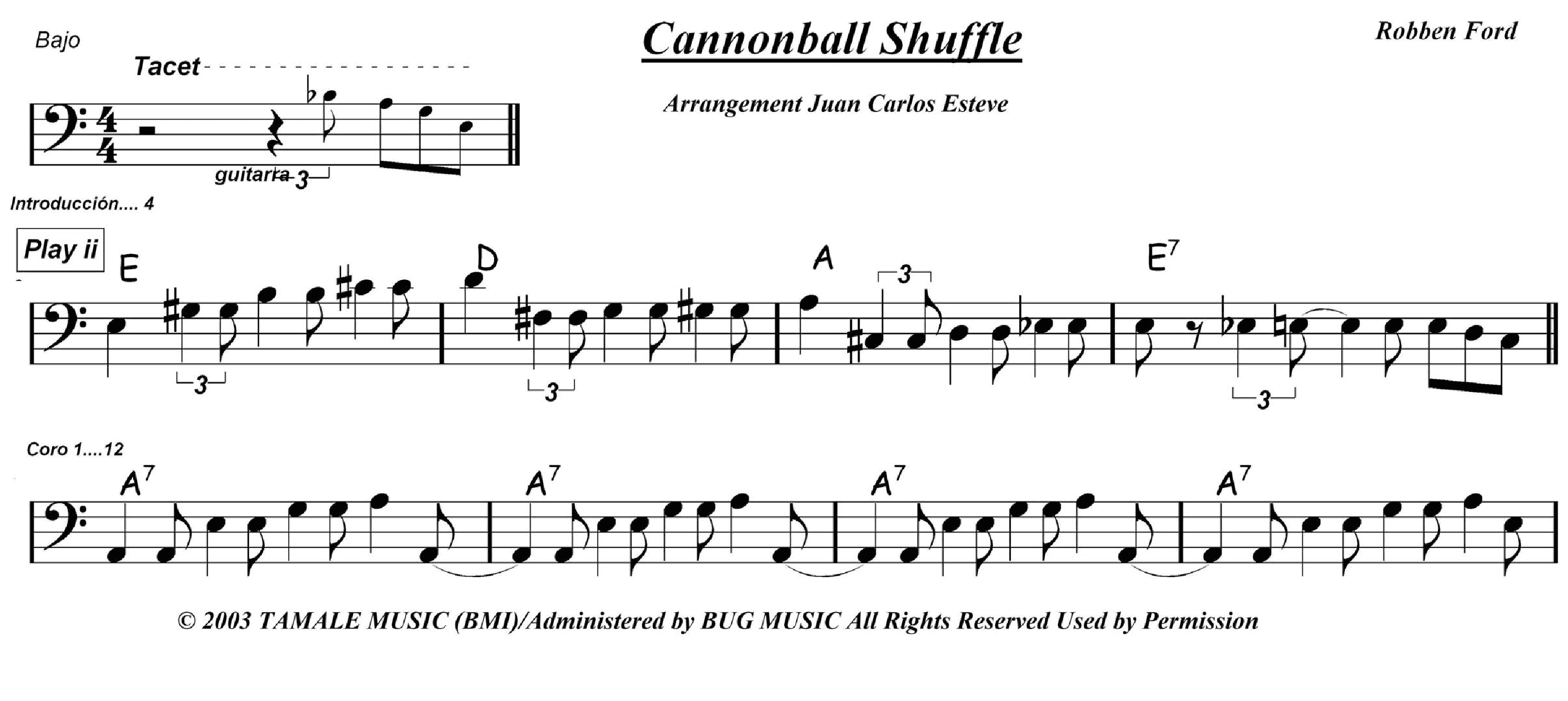 Cannonball Shuffle (arr. juan carlos esteve / Gran Coda)