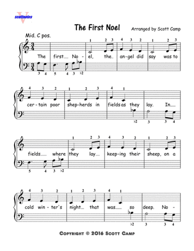 The First Noel (First Year Piano Students) (arr. Scott Camp)