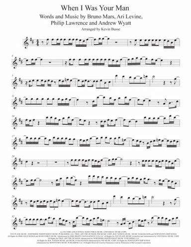 When I Was Your Man (arr. Kevin Busse)