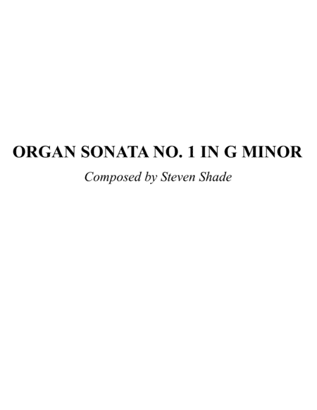 Organ Sonata No. 1 in G minor