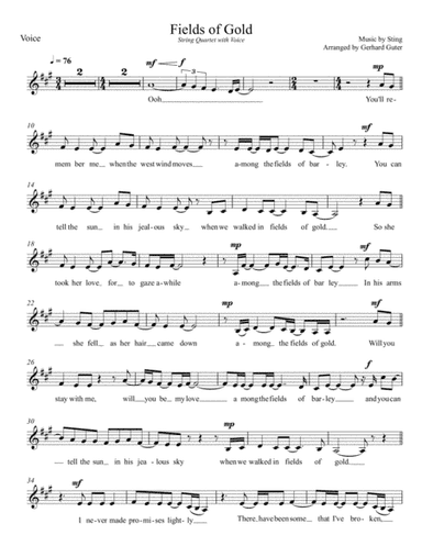 Fields Of Gold (arr. Gerhard Guter)