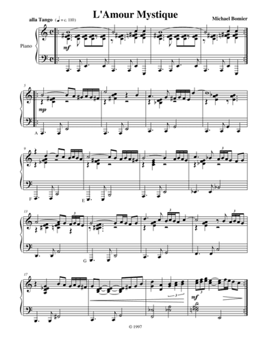 L'Amour Mystique, a Latin jazz piano solo from Modern Solos